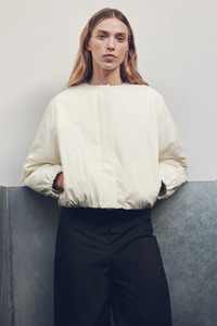 Assembly: Zoie Padded Bomber Jacket | Antique White