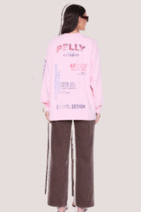 Ena Pelly: Hailey Long Sleeve Cuffed Tee | Blush Pink