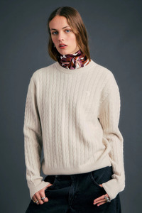 Sweatshirts: Classic Cable Knit Sweater | Stone