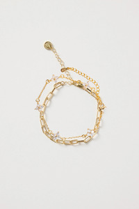 Sparkle Star Charm 14k Gold Plate Plate Bracelet 1