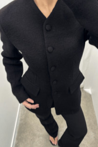 Camilla And Marc: Nomari Short Fitted Coat | Black