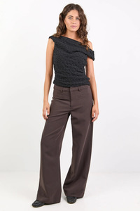 Jeans And Pants: Fierce Chocolate Low Rise Stretch Wide Pants