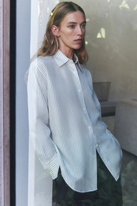 Assembly: Saskia Silk Shirt | Cream/Charcoal Stripe