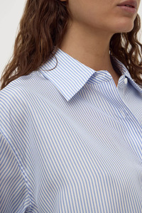 Assembly: Spencer Stripe Silk Shirt | Blue/White Stripe
