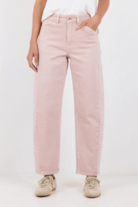 Jeans And Pants: Idolise Pale Pink Stretch Soft Barrel Jean