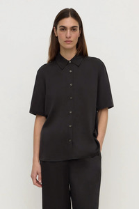Assembly: Pippa Silk Short Sleeve Shirt | Black