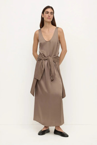 Pippa Silk Tank Dress | Dark Sand