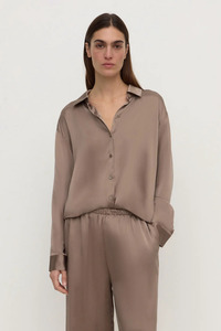 Pippa Silk Shirt | Dark Sand