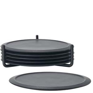 Kitchen Serveware Ceramic Pottery: Zone - Black Coasters set of 6