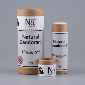 Products: Natural Deodorant – Unscented (Baking Soda-Free) – Compostable Tube – No. 8 Essentials