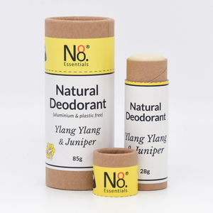 Products: Natural Deodorant – Ylang Ylang & Juniper – Compostable Tube – No. 8 Essentials