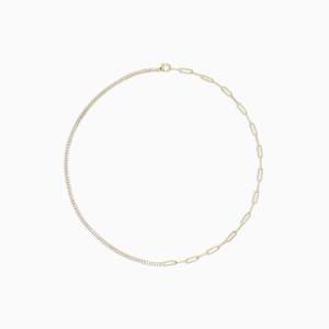Tennis Necklaces: PIPER DIAMOND & CHAIN TENNIS NECKLACE