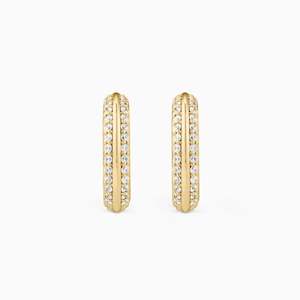 Huggies Hoops Earrings: AYLA KNIFE-EDGE DIAMOND HOOPS