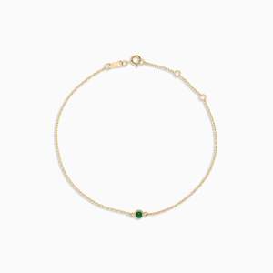 Coloured Stone Pearl Bracelets: ALIX PETITE ROUND BEZEL BRACELET