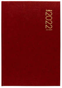 COLLINS DIARY A52 RED EVEN YEAR