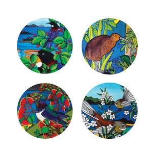 Ceramic Arts: Jo May Ceramic Round Coasters - Native Birds