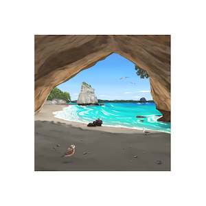 Ceramic Arts: Sophie Blokker -Textured Cathedral Cove - 3D Cork Backing Ceramic Tile - Wall Hanging