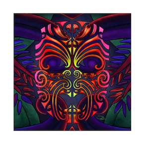 Ceramic Arts: Sophie Blokker -Textured Moko - 3D Cork Backing Ceramic Tile - Wall Hanging