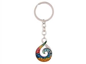 Kiwiana Other: Kiwicraft Paua Shell Keyring - Multicolour Twist
