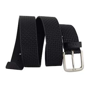 Belt Genuine Leather: Genuine Leather Belt - Basket Black - 1506BL
