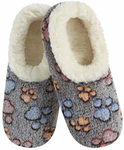 Foot Covering: Slumbies - Women's Medium Paw Print Black Foot Covering