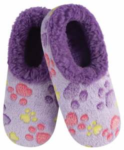 Slumbies - Women's Medium Paw Print Purple Foot Covering