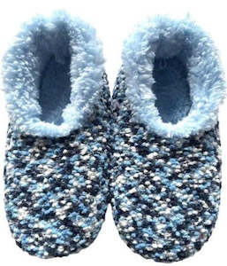 Foot Covering: Slumbies - Women's Medium Blue Popcorn Stitch Foot Covering