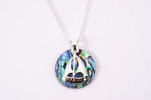 Kiwicraft Paua Shell Pendant with Box - Sailboat