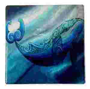 Ceramic Square Coasters Set - Whale