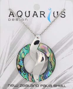 Kiwiana Jewellery: Paua - Centre Circle Curve