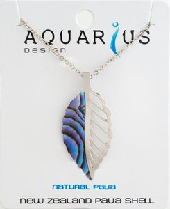 Paua & Metal Leaf Pendant