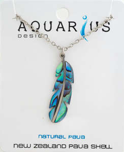 Paua - Feather Pendant