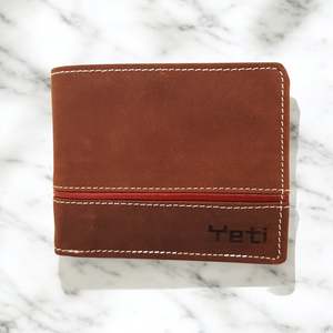 Men's Genuine Leather Two Tone Wallet with Coin Pocket - Crazy
