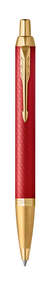 Personalised Parker IM Premium Red Gold Trim Ballpoint Pen