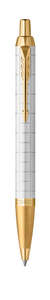 Personalised Parker IM Premium Pearl Gold Trim Ballpoint Pen