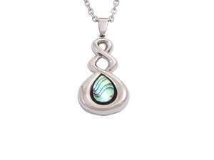 Kiwiana Jewellery: Kiwicraft Small Paua Twist Pendant with Box