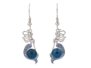 Kiwiana Jewellery: Kiwicraft Mermaid and Glass Ball Earrings with Box