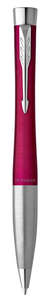 Personalised Parker Urban Vibrant Magenta Chrome Trim Twist Ballpoint Pen
