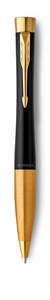 Personalised Parker Urban Muted Black Gold Trim Twist Ballpoint Pen