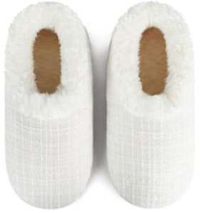 Slumbies - Women's Medium Sparkle Tweed White Foot Covering