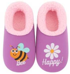 Slumbies - Women's Medium Pairables Bee Happy Purple Foot Covering