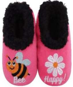 Slumbies - Women's Small Pairables Bee Happy Pink Foot Covering
