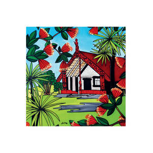 Ceramic Arts: Jo May Textured Marae - 3D Cork Backing Ceramic Tile - Wall Hanging