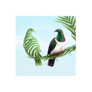 Sophie Blokker Textured Mirror Kereru - 3D Cork Backing Ceramic Tile - Wall Hanging