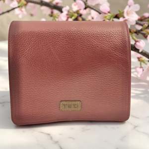 Genuine Leather: Woman's Genuine Leather Square Flap Crossbody Bag - Red