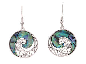 Kiwiana Jewellery: Kiwicraft Koru Paua Earrings with Box