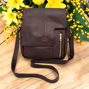 Genuine Leather: Woman's Genuine Leather Shoulder Messenger Bag - Purple