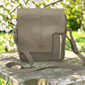 Woman's Genuine Leather Shoulder Messenger Bag - Grey