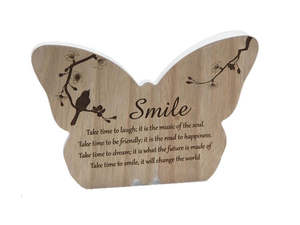 Specials: Butterfly Sentiment Plaque - SMILE