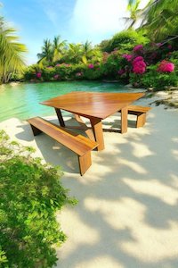 Summer BBQ Table and Bench Chair Set